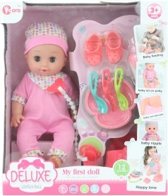 Bébé avec sons et pipi 28 cm avec accessoires