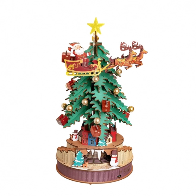 RoboTime 3D puzzle en bois boîte à musique Sapin de Noël