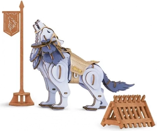 Puzzle 3D en bois Loup Guerrier