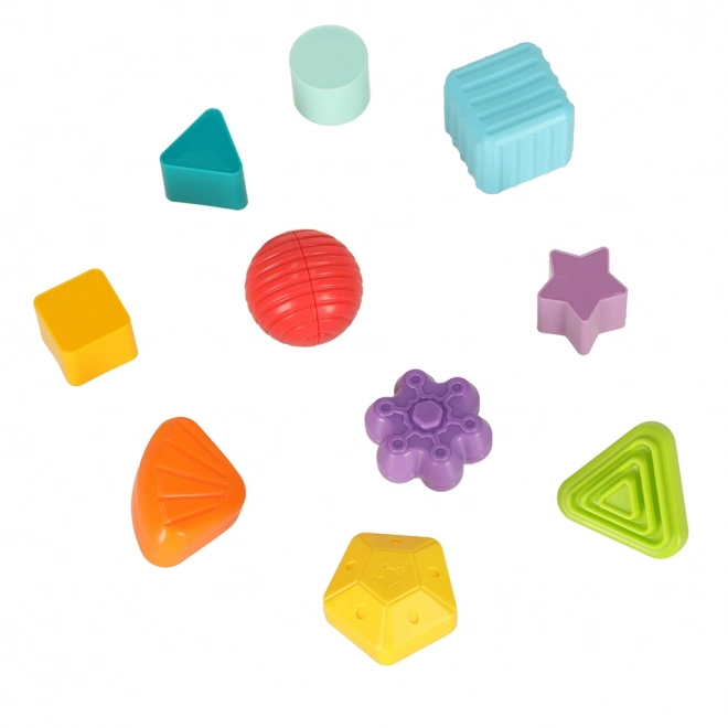 Cube sensoriel flexible avec blocs puzzle carrés et trieur de formes