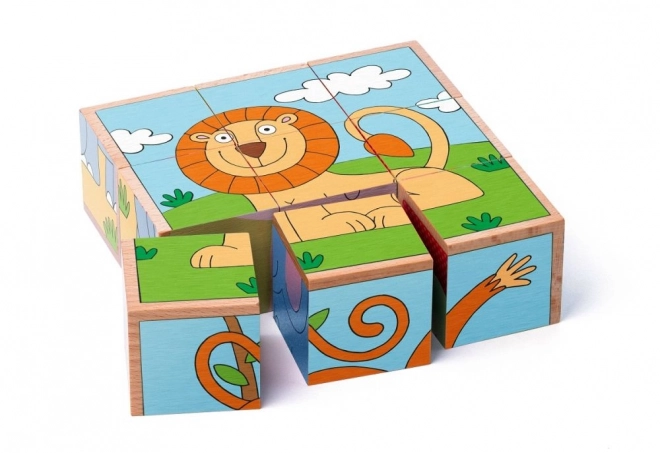 Puzzle en cubes animaux exotiques