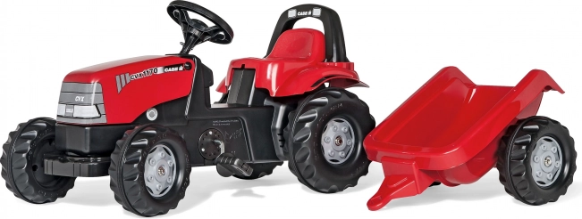 tracteur à pédales avec remorque Rolly Toys CASE 1170 CVX rouge