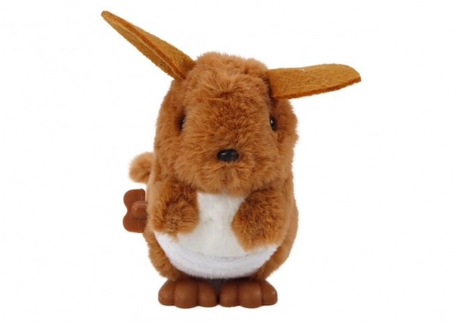 Ornement de Kangourou Sautillant en Peluche à Visser Marron
