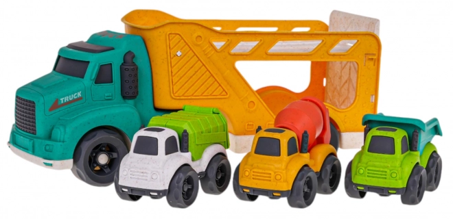 Ensemble écologique de véhicules camion + voitures