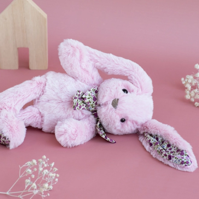 Doudou Histoire d'Ours Peluche lapin rose 25 cm