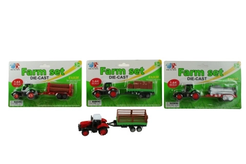 Tracteur avec remorque métallique