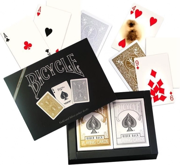 Bicycle Prestige – set de 2 jeux de poker Gold & Silver