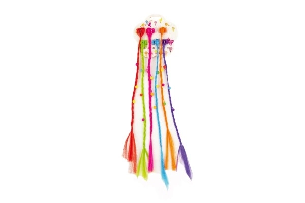 Pinces à cheveux avec tresses colorées - 6 pièces
