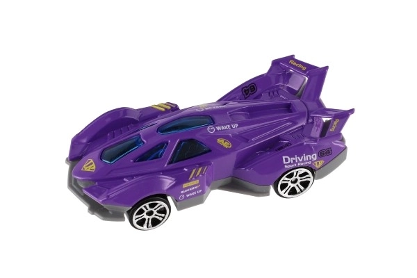 Voiture de sport 6 pièces métal/plastique 8cm à roue libre en boîte 10,5x27,5x4cm