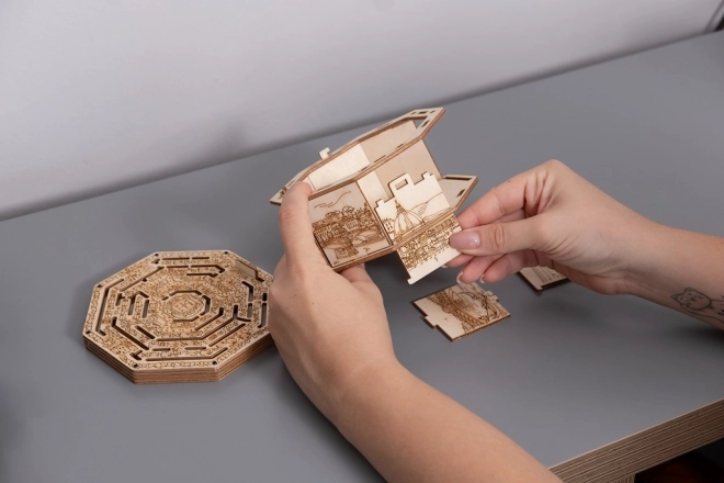 Boîte casse-tête en bois 3D Secret Maze