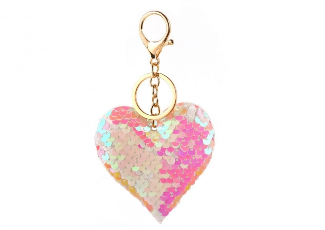 Pendentif en forme de cœur avec des paillettes réversibles