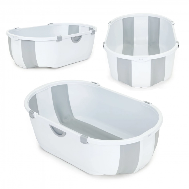Baignoire pour enfants, baignoire de voyage pliable, évacuation grise