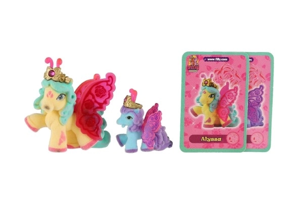 Figurines Filly Butterfly en peluche 2 pièces avec accessoires, assortiment de types sur carte 17x16,5cm
