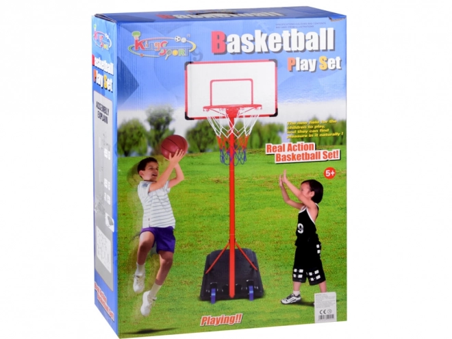 Tableau de basketball avec ballon et pompe