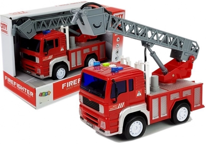 Camion de Pompiers avec Transmission à Friction et Effets Sonores
