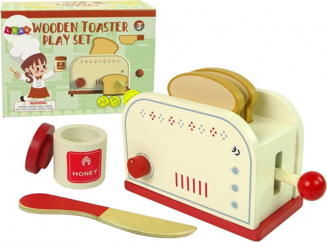 Grille-pain en bois avec accessoires de cuisine pour enfants