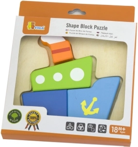 Viga premier mini-puzzle en bois – bateau