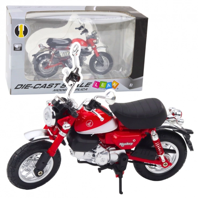 Moto rétro en métal rouge 1:12