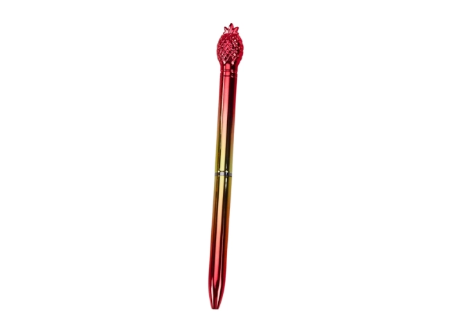 Stylo avec lustre ananas doré et pointe bleue 0,7 mm Mix