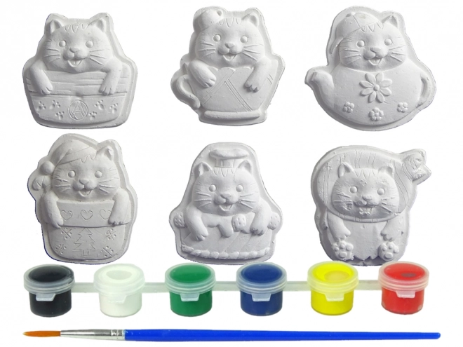 Ensemble de moulages en plâtre pour peindre des chats créatifs