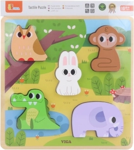 Puzzle tactiles en bois Animaux de la forêt VIGA