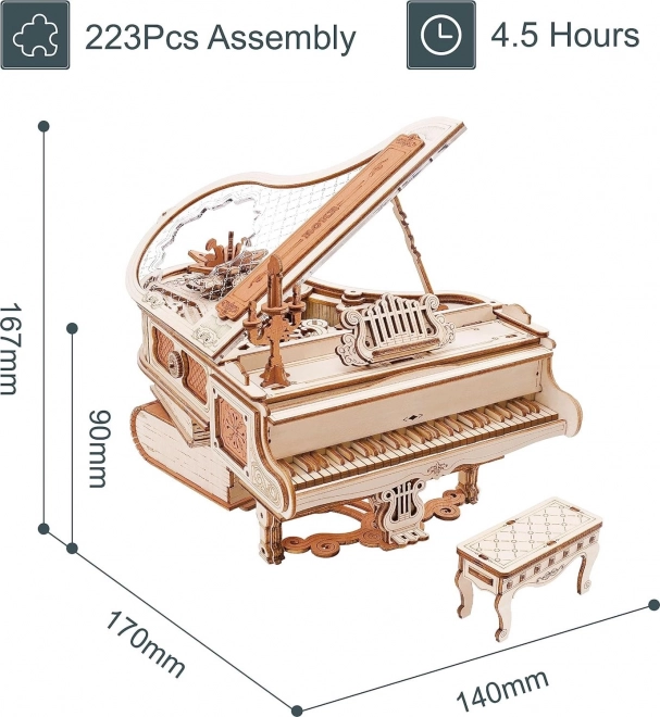 RoboTime 3D Puzzle mécanique en bois Piano Magique (entraînement électrique)
