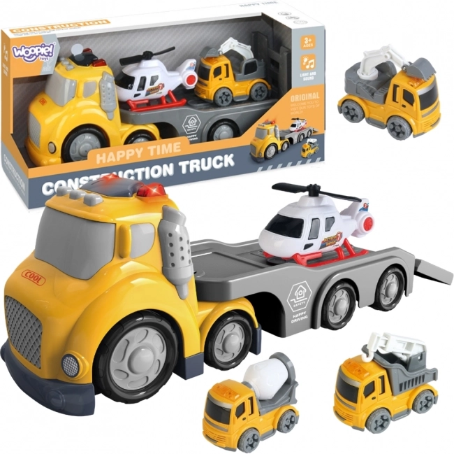 Camion de Remorquage Jaune WOOPIE City Truck avec Effets Lumineux et Sonores