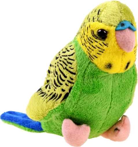 perruche ondulée en peluche vert-bleu 13 cm beppe zoo