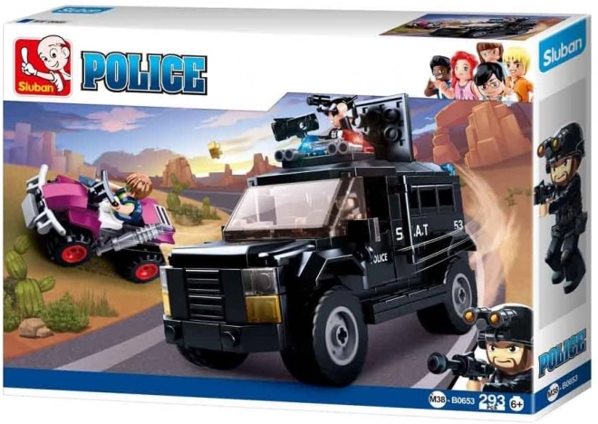 Sluban Policière M38-B0653 SWAT véhicule armé et voleur sur quad