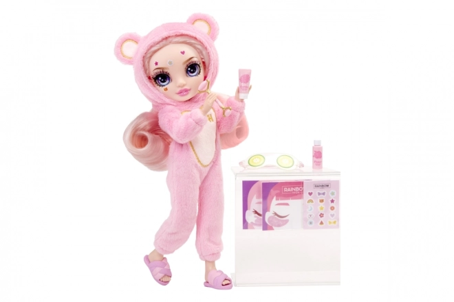 Marionnette Rainbow High Junior pour la Soirée Pyjama, Bella Rose