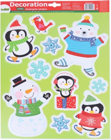 Décoration de fenêtre de Noël 41 × 29 cm