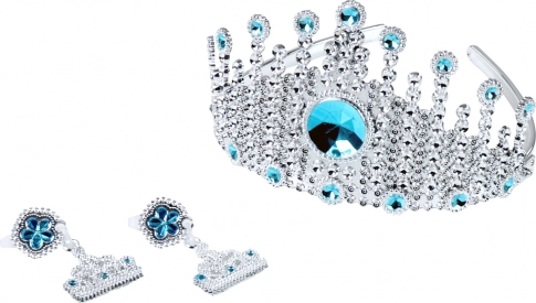 Couronne de princesse avec boucles d’oreilles Royaume d’Hiver