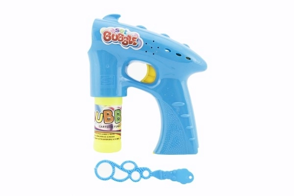 Pistolet à bulles en plastique 13 cm + 1 recharge pour piles