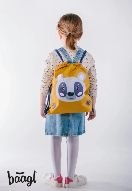 Baagl sac préscolaire avec panda, jaune