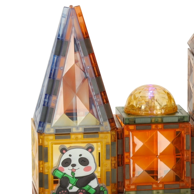 Jeu de construction magnétique lumineux de 124 pièces