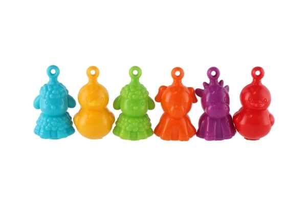 Animaux en plastique de la ferme domestique à assembler en chaîne 12pcs 8cm dans boîte plastique 10x18cm 12m+