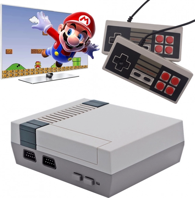 mini console rétro avec 620 jeux intégrés et 2 manettes