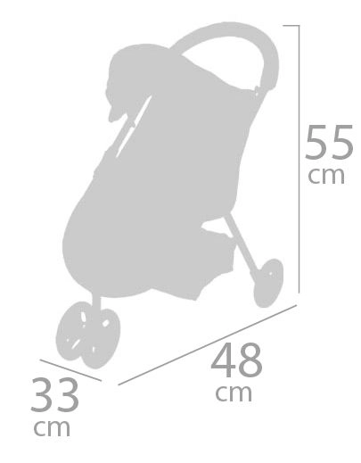 DeCuevas 90243 Poussette de sport pour poupées tricycle DIDI 2021 - 55 cm
