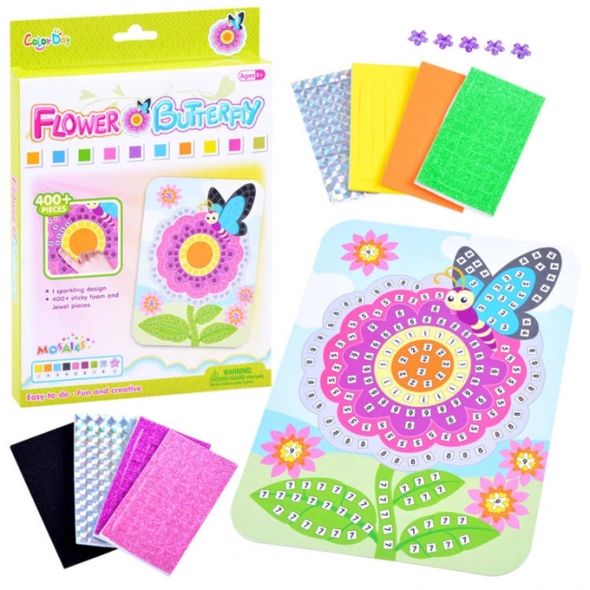 Mosaïque de fleurs avec autocollants