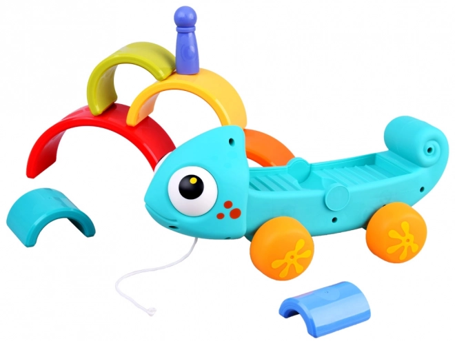 Puzzle arc-en-ciel Caméléon Montessori 18m+