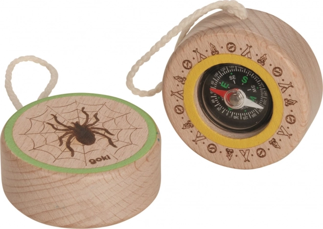 Boussole en bois avec araignée