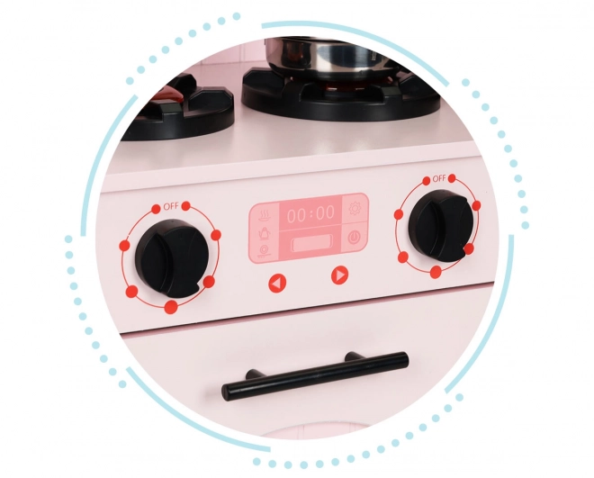 Cuisine enfant en bois, four, brûleurs micro-ondes, accessoires ECOTOYS