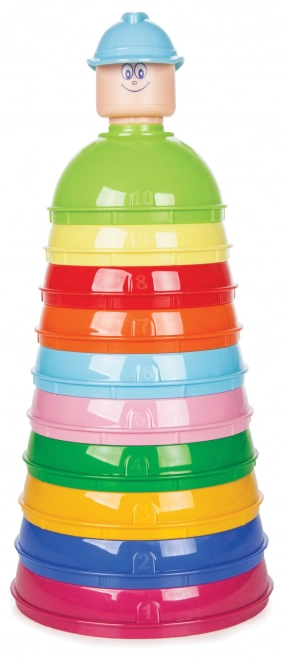 Jeu de construction pyramide gobelets colorés