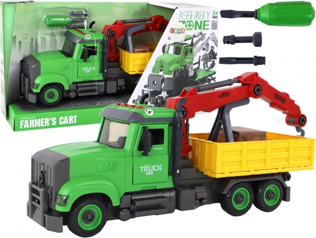 Benne de chantier avec grue à assembler et démonter