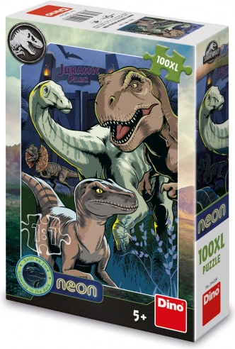 Puzzle à motif Jurassic World - 100 pièces XL néon