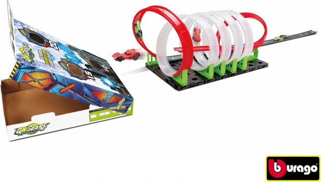 Circuit automobile Bburago GoGears Extreme avec 6 loopings et rampe