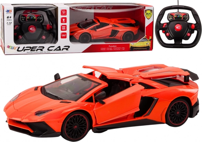 Voiture RC de Course avec Portes Ouvrantes 1:12 Orange