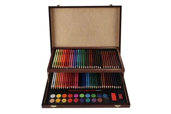 Coffret de peinture Art en valise en bois - 91 pièces