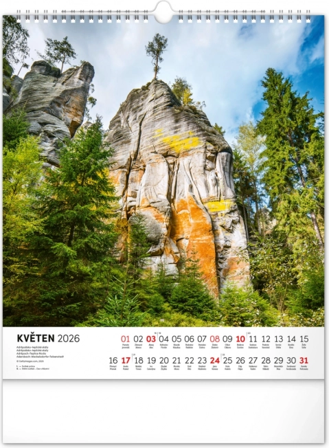 Calendrier mural République tchèque 2026