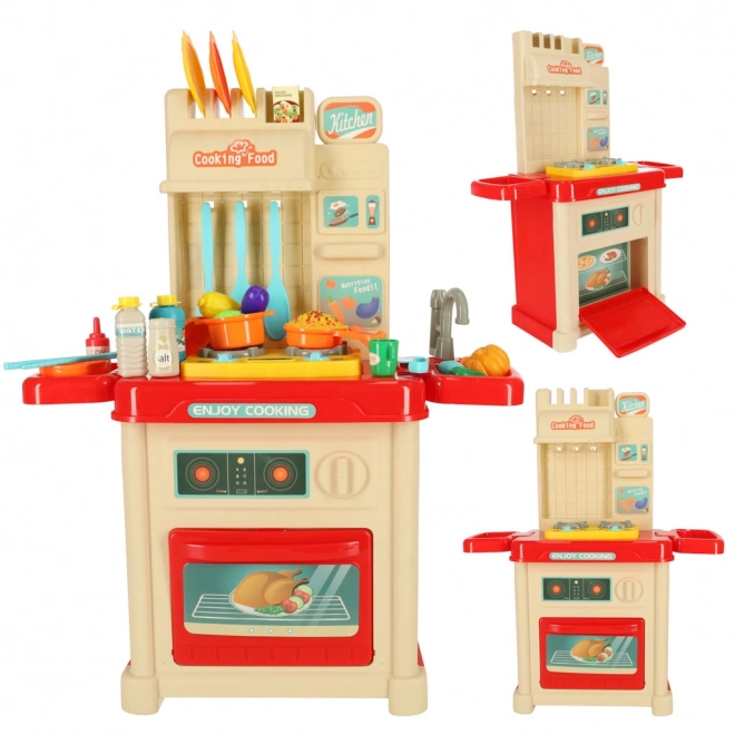 Cuisine en plastique pour enfants avec lumières et 44 éléments